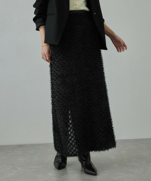 ROPE' / ロペ ミニ・ひざ丈スカート | カットジャガードIラインタイトスカート/イージーケア | 詳細5