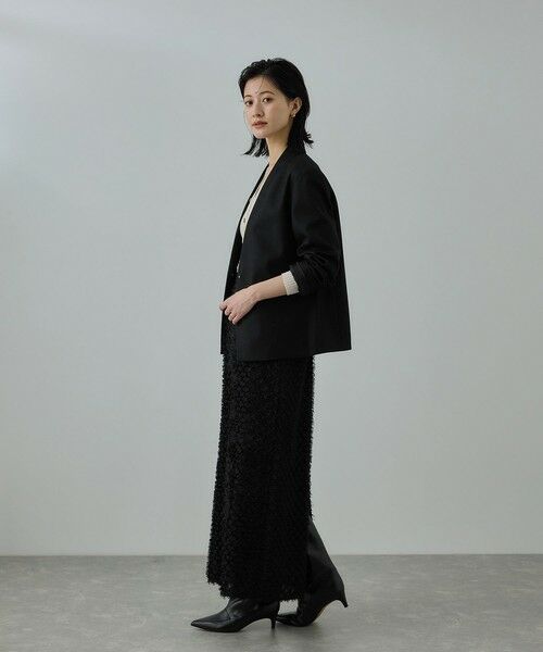 ROPE' / ロペ ミニ・ひざ丈スカート | カットジャガードIラインタイトスカート/イージーケア | 詳細7