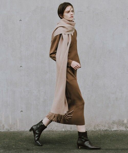 ROPE' / ロペ ミニ・ひざ丈スカート | ウール混ニットポケット付きタイトスカート/イージーケア・セットアップ対応 | 詳細1