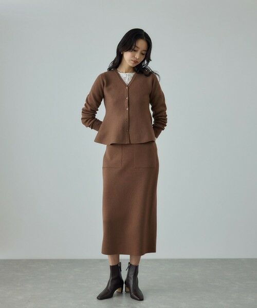 ROPE' / ロペ ミニ・ひざ丈スカート | ウール混ニットポケット付きタイトスカート/イージーケア・セットアップ対応 | 詳細10