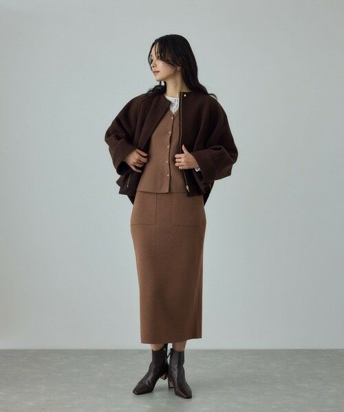 ROPE' / ロペ ミニ・ひざ丈スカート | ウール混ニットポケット付きタイトスカート/イージーケア・セットアップ対応 | 詳細11