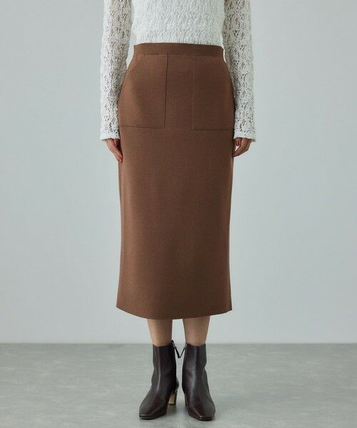 ROPE' / ロペ ミニ・ひざ丈スカート | ウール混ニットポケット付きタイトスカート/イージーケア・セットアップ対応 | 詳細12