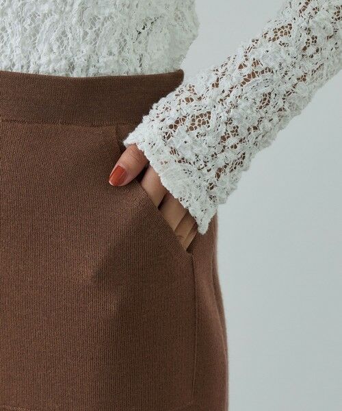 ROPE' / ロペ ミニ・ひざ丈スカート | ウール混ニットポケット付きタイトスカート/イージーケア・セットアップ対応 | 詳細16