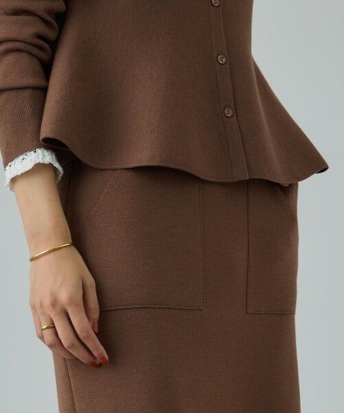 ROPE' / ロペ ミニ・ひざ丈スカート | ウール混ニットポケット付きタイトスカート/イージーケア・セットアップ対応 | 詳細5