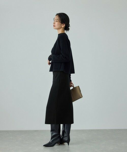 ROPE' / ロペ ミニ・ひざ丈スカート | ウール混ニットポケット付きタイトスカート/イージーケア・セットアップ対応 | 詳細8