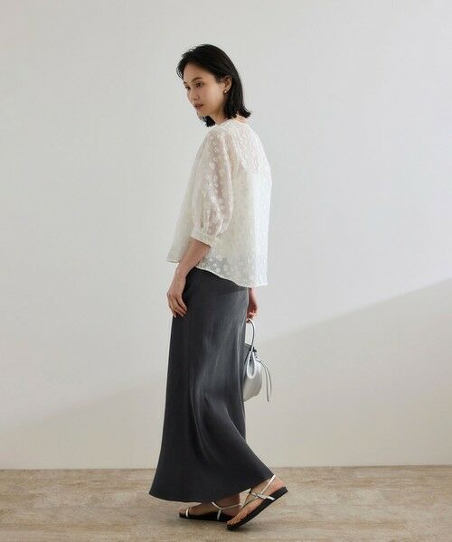 ROPE' / ロペ ロング・マキシ丈スカート | 【WEB・一部店舗限定】フィブリルサテンマーメイドスカート【セットアップ対応】/洗える | 詳細4