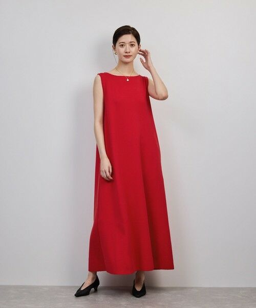 ROPE' / ロペ ロング・マキシ丈ワンピース | シルクコットン総針Aラインワンピース/イージーケア | 詳細1