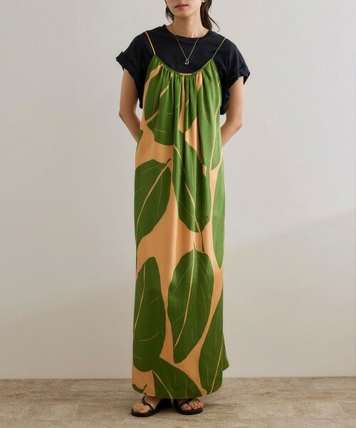 ROPE' / ロペ ロング・マキシ丈ワンピース | 【洗える】エクスペンド リーフキャミワンピース【DEVEAUX（デヴォー）】 | 詳細8