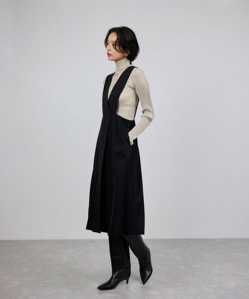 ROPE' / ロペ ロング・マキシ丈ワンピース | トリアセテート ジャンパースカート/イージーケア | 詳細5