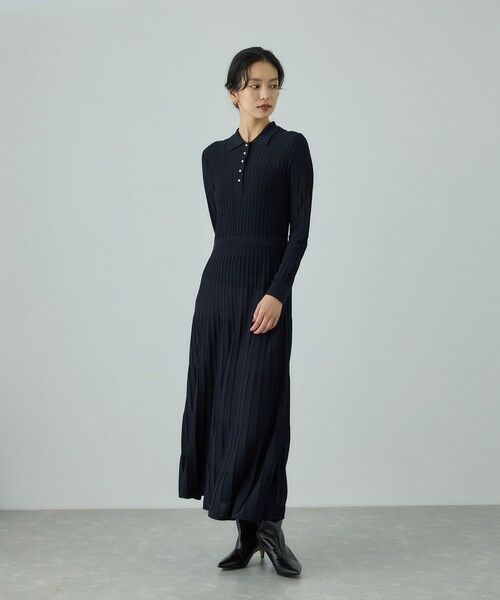 ROPE' / ロペ ドレス | パールボタンポロニットワンピース/イージーケア | 詳細1