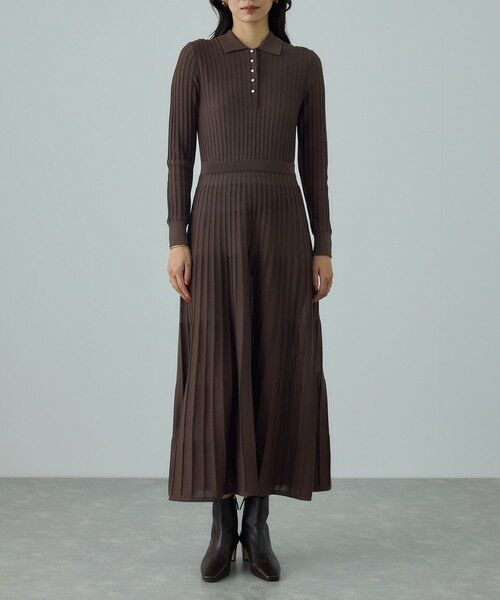 ROPE' / ロペ ドレス | パールボタンポロニットワンピース/イージーケア | 詳細12
