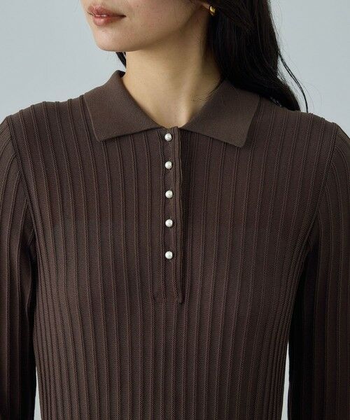 ROPE' / ロペ ドレス | パールボタンポロニットワンピース/イージーケア | 詳細15