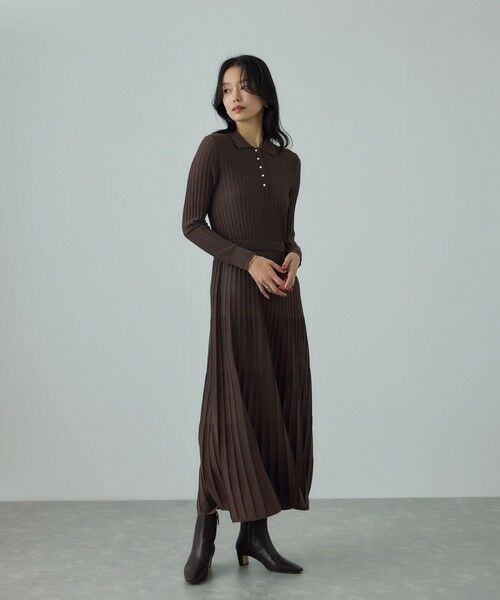 ROPE' / ロペ ドレス | パールボタンポロニットワンピース/イージーケア | 詳細7
