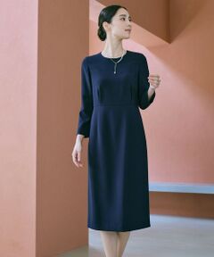 ROPE' / ロペ ミニ丈・ひざ丈ワンピース | トリアセダブルクロス ウエストコンシャスワンピース/イージーケア・セットアップ対応・25AW