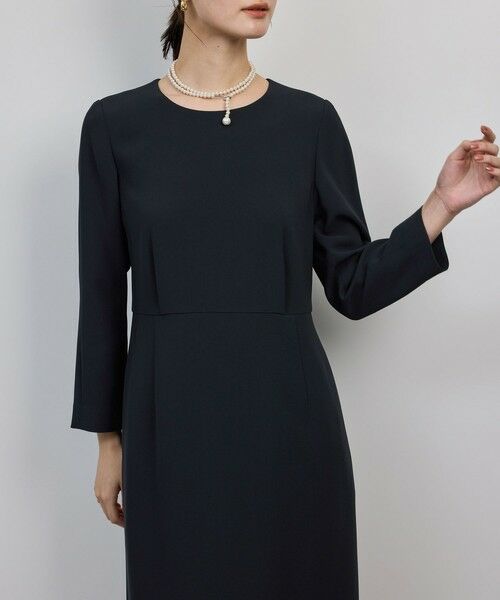 ROPE' / ロペ ミニ丈・ひざ丈ワンピース | トリアセダブルクロス ウエストコンシャスワンピース/イージーケア・セットアップ対応・25AW | 詳細4