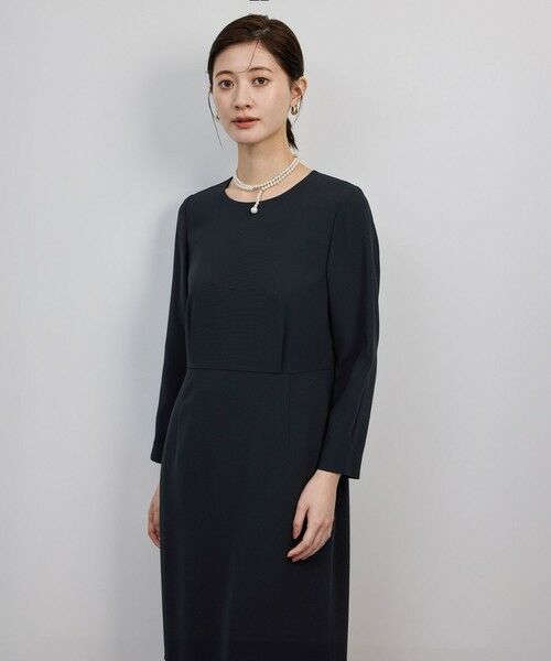 ROPE' / ロペ ミニ丈・ひざ丈ワンピース | トリアセダブルクロス ウエストコンシャスワンピース/イージーケア・セットアップ対応・25AW | 詳細5