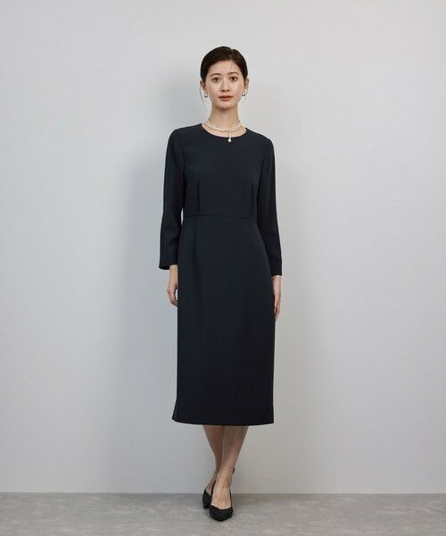 ROPE' / ロペ ミニ丈・ひざ丈ワンピース | トリアセダブルクロス ウエストコンシャスワンピース/イージーケア・セットアップ対応・25AW | 詳細6
