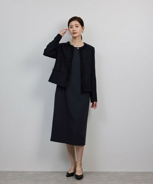 ROPE' / ロペ ミニ丈・ひざ丈ワンピース | トリアセダブルクロス ウエストコンシャスワンピース/イージーケア・セットアップ対応・25AW | 詳細8