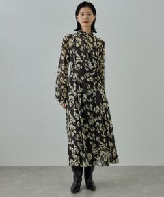 ROPE' / ロペ ロング・マキシ丈ワンピース | フラワープリントタックワンピース/イージーケア