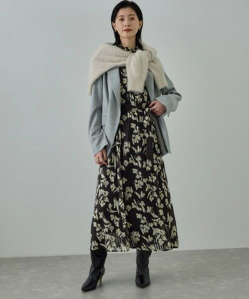 ROPE' / ロペ ロング・マキシ丈ワンピース | フラワープリントタックワンピース/イージーケア | 詳細1