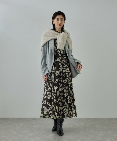 ROPE' / ロペ ロング・マキシ丈ワンピース | フラワープリントタックワンピース/イージーケア | 詳細12