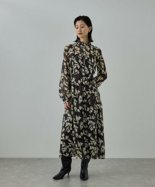 ROPE' / ロペ ロング・マキシ丈ワンピース | フラワープリントタックワンピース/イージーケア | 詳細8
