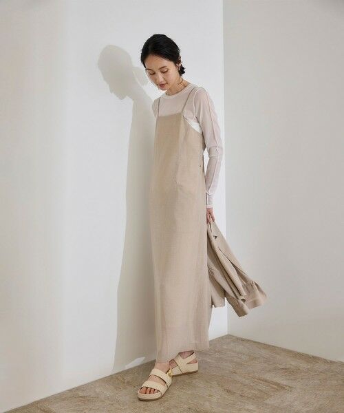 ROPE' / ロペ ロング・マキシ丈ワンピース | 【WEB・一部店舗限定】リネンライクキャミソールワンピース/洗える | 詳細1