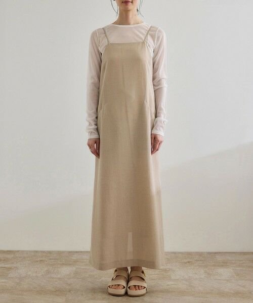 ROPE' / ロペ ロング・マキシ丈ワンピース | 【WEB・一部店舗限定】リネンライクキャミソールワンピース/洗える | 詳細12