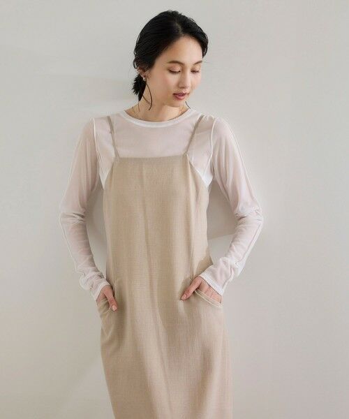ROPE' / ロペ ロング・マキシ丈ワンピース | 【WEB・一部店舗限定】リネンライクキャミソールワンピース/洗える | 詳細8