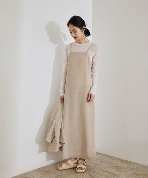 ROPE' / ロペ ロング・マキシ丈ワンピース | 【WEB・一部店舗限定】リネンライクキャミソールワンピース/洗える | 詳細9