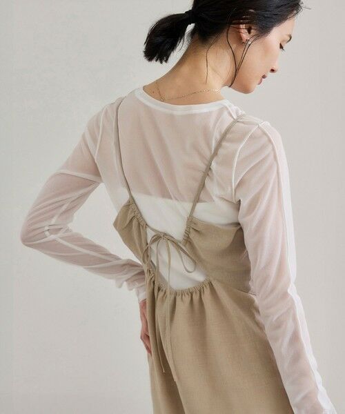 ROPE' / ロペ ロング・マキシ丈ワンピース | 【WEB・一部店舗限定】リネンライクキャミソールワンピース/洗える（ベージュ系(29)）