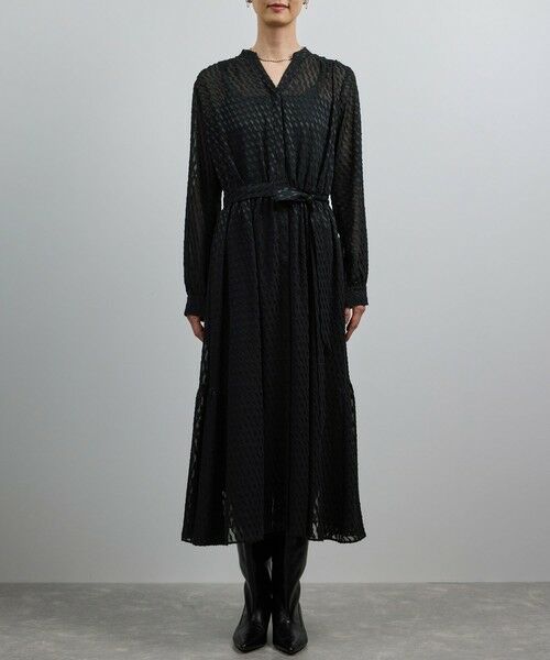 ROPE' / ロペ ロング・マキシ丈ワンピース | 【洗える】ロングスリーブワンピース（ジャガード/リーフプリント）【WEB・一部店舗限定】 | 詳細11