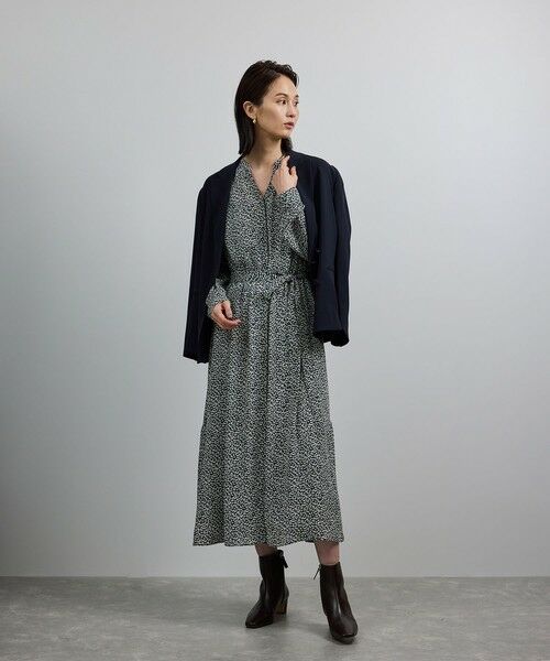ROPE' / ロペ ロング・マキシ丈ワンピース | 【洗える】ロングスリーブワンピース（ジャガード/リーフプリント）【WEB・一部店舗限定】 | 詳細7