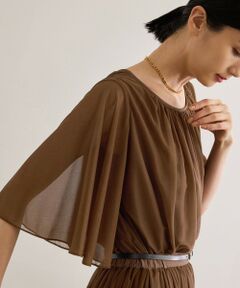 ROPE' / ロペ シャツ・ブラウス | 【洗える】ブライトネスヤーンギャザーブラウス/セットアップ対応