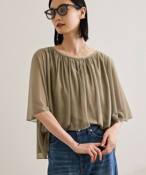 ROPE' / ロペ シャツ・ブラウス | 【洗える】ブライトネスヤーンギャザーブラウス/セットアップ対応 | 詳細7