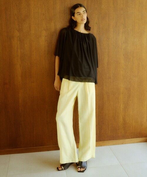 ROPE' / ロペ シャツ・ブラウス | 【洗える】ブライトネスヤーンギャザーブラウス/セットアップ対応 | 詳細2