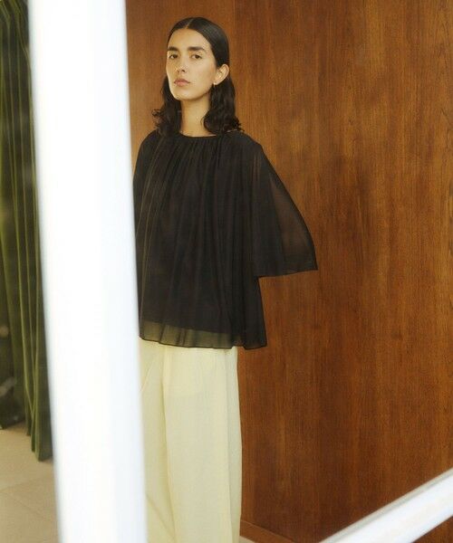 ROPE' / ロペ シャツ・ブラウス | 【洗える】ブライトネスヤーンギャザーブラウス/セットアップ対応 | 詳細3