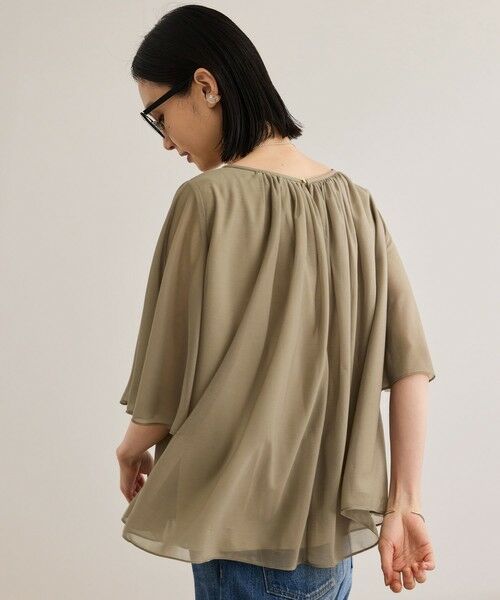 ROPE' / ロペ シャツ・ブラウス | 【洗える】ブライトネスヤーンギャザーブラウス/セットアップ対応 | 詳細4