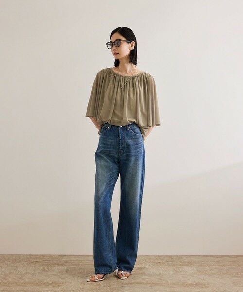 ROPE' / ロペ シャツ・ブラウス | 【洗える】ブライトネスヤーンギャザーブラウス/セットアップ対応 | 詳細5