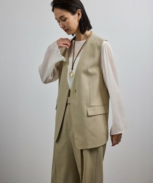 ROPE' / ロペ ベスト | 【洗える】ウール混ツイル ジレベスト/セットアップ対応【WEB・一部店舗限定】 | 詳細1