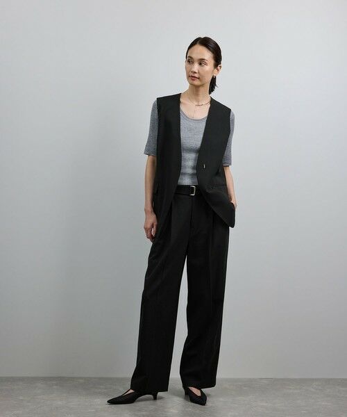 ROPE' / ロペ ベスト | 【洗える】ウール混ツイル ジレベスト/セットアップ対応【WEB・一部店舗限定】 | 詳細4