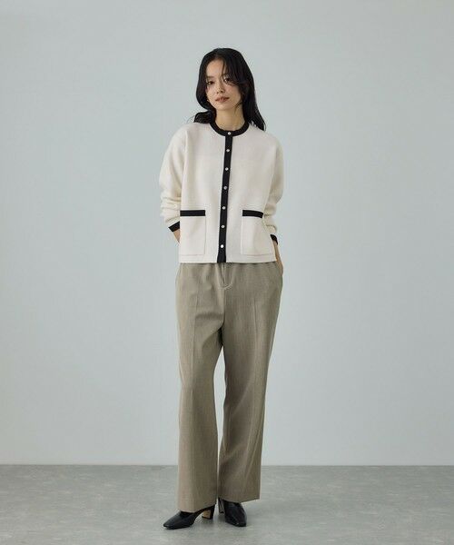 ROPE' / ロペ カーディガン・ボレロ | 接結ウールバイカラーニットカーディガン/イージーケア | 詳細1