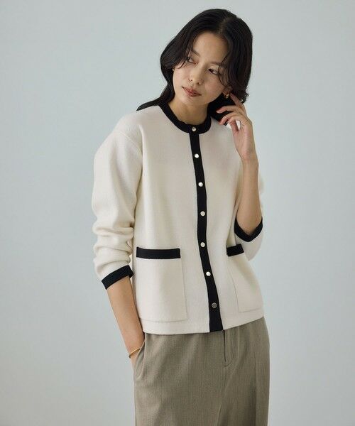 ROPE' / ロペ カーディガン・ボレロ | 接結ウールバイカラーニットカーディガン/イージーケア | 詳細3