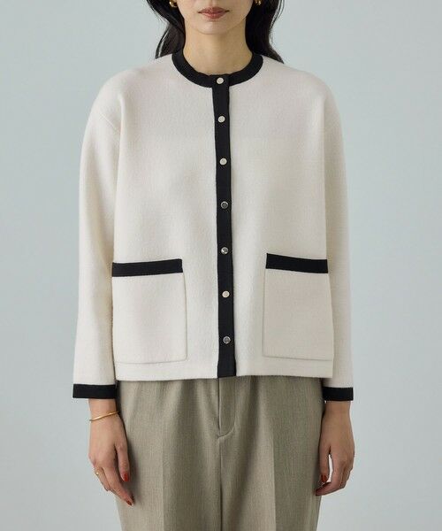 ROPE' / ロペ カーディガン・ボレロ | 接結ウールバイカラーニットカーディガン/イージーケア | 詳細7