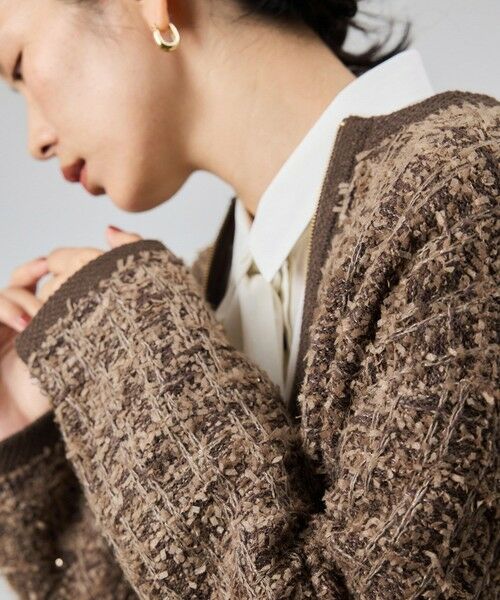 ROPE' / ロペ ブルゾン | ツイードZIPノーカラーカーディガン/イージーケア | 詳細10