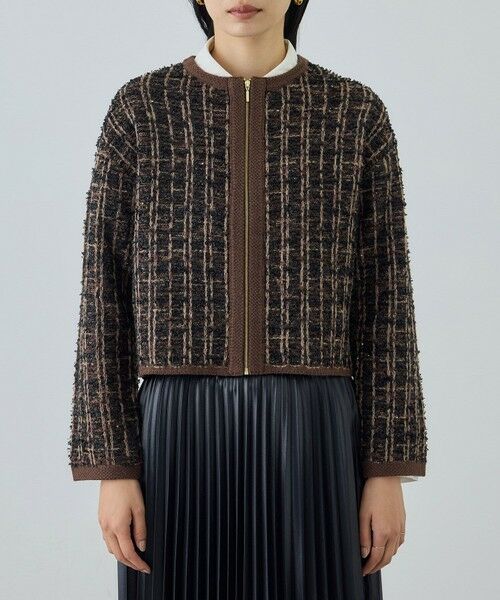 ROPE' / ロペ ブルゾン | ツイードZIPノーカラーカーディガン/イージーケア | 詳細13