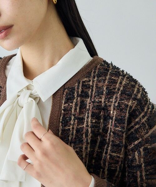 ROPE' / ロペ ブルゾン | ツイードZIPノーカラーカーディガン/イージーケア | 詳細6