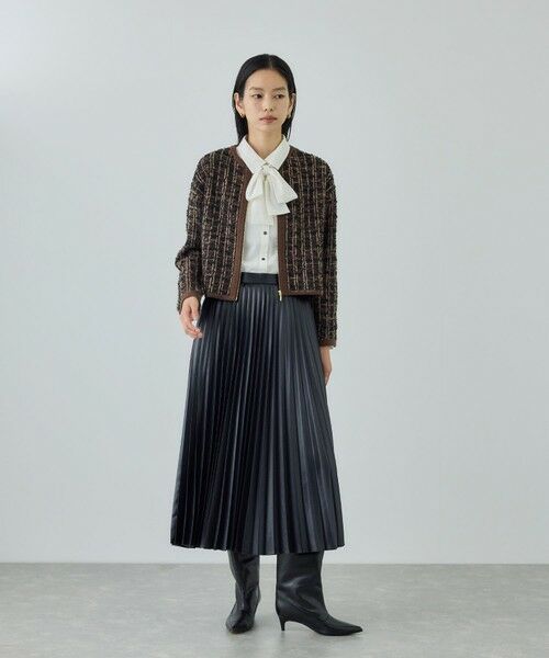 ROPE' / ロペ ブルゾン | ツイードZIPノーカラーカーディガン/イージーケア | 詳細8