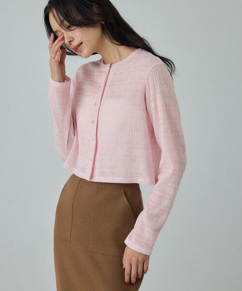 ROPE' / ロペ カーディガン・ボレロ | ボタニカルダイコンパクトカーディガン/イージーケア・アンサンブル対応 | 詳細1