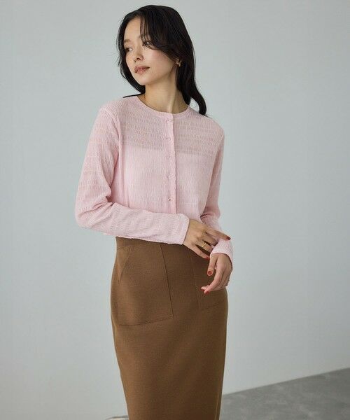 ROPE' / ロペ カーディガン・ボレロ | ボタニカルダイコンパクトカーディガン/イージーケア・アンサンブル対応 | 詳細15
